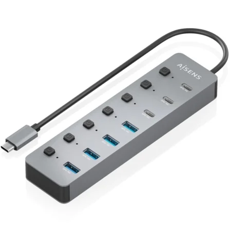 Aisens Hub USB 3.2 Gen 2 10G USB-C Gris ASUC-8P044-GR